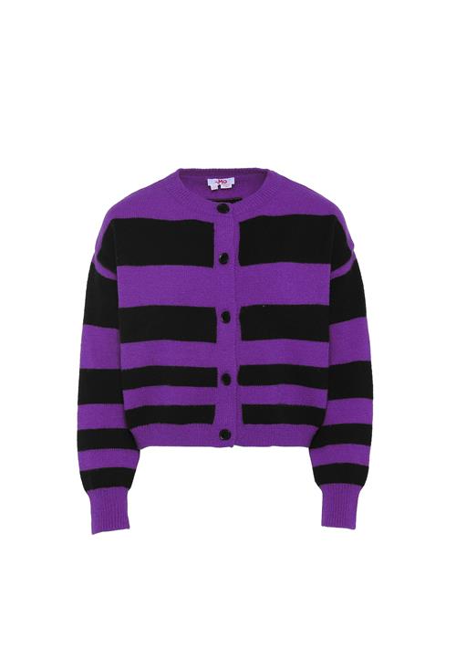 MYMO Cardigan  lilla / sort