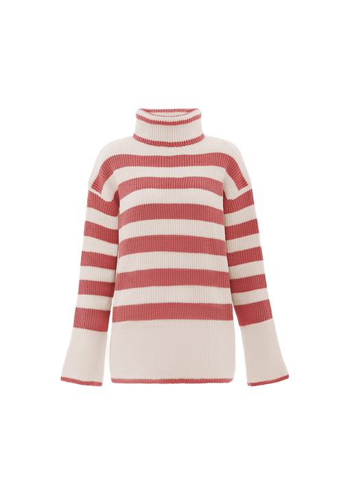 BLONDA Pullover  beige / rød