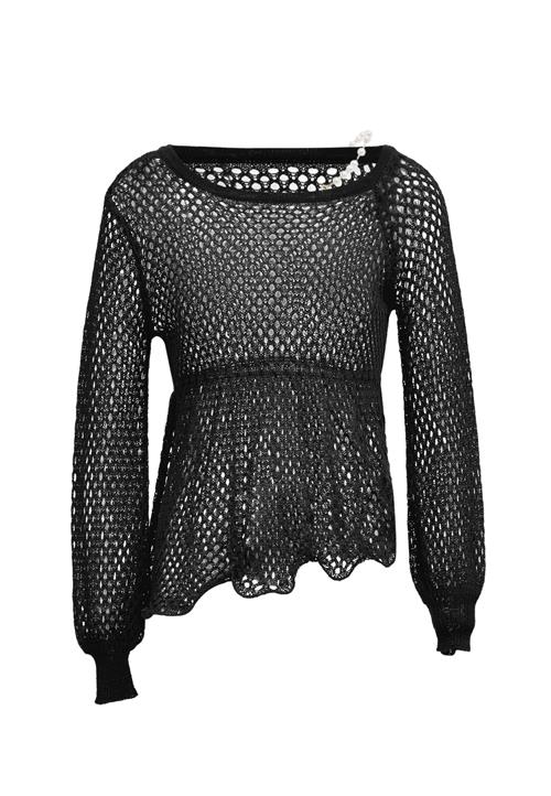 nolie Pullover  sort / perlehvid