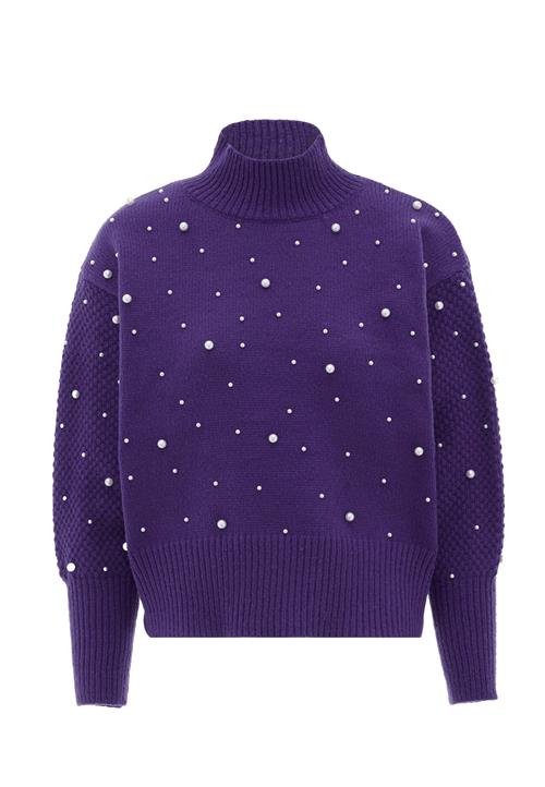 faina Pullover  brombær / perlehvid