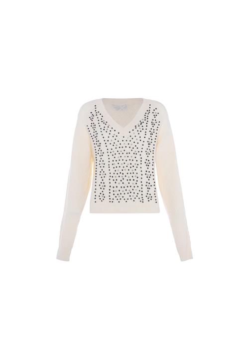 faina Pullover  mørkeblå / sølv / transparent / uldhvid