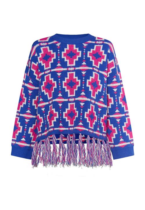 IZIA Pullover  blå / pink / hvid