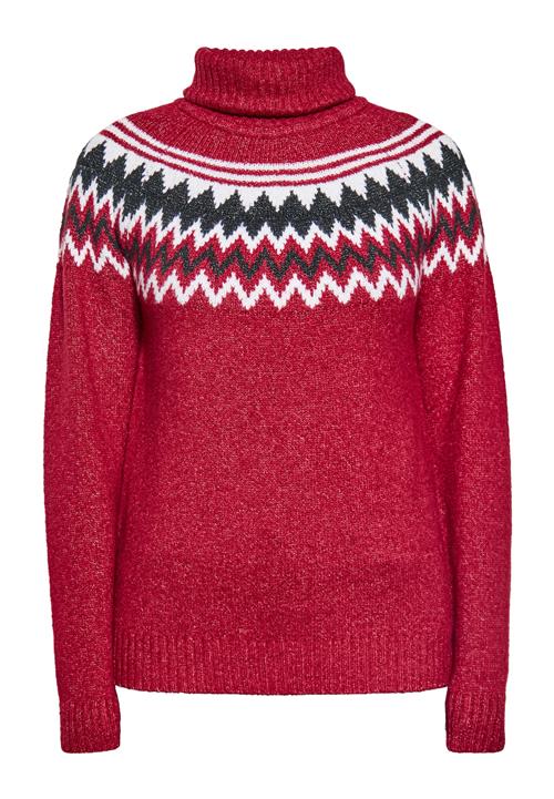 Usha Pullover  grå / mørkerød / hvid