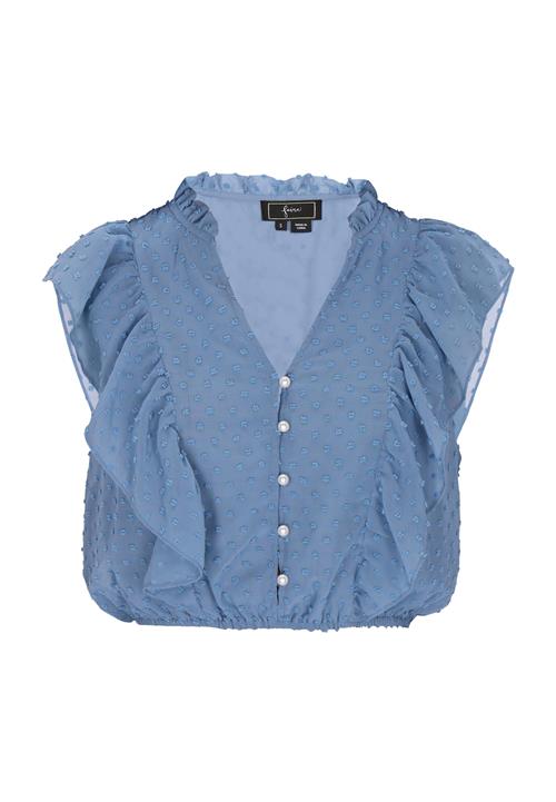 faina Bluse  turkis / lyseblå