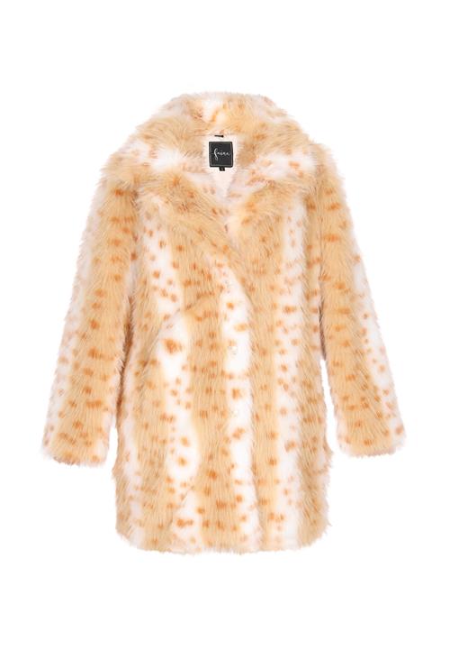 faina Vinterfrakke  beige-meleret / orange / hvid