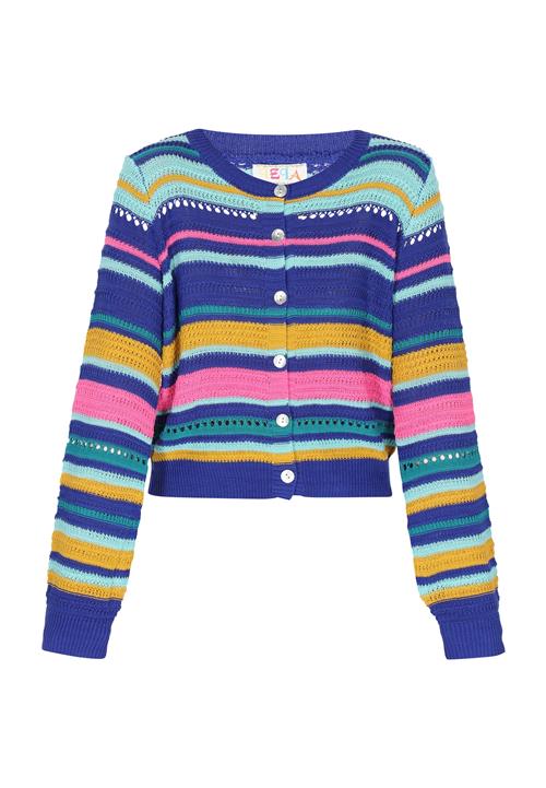 IZIA Cardigan  royalblå / mørkegul / petroleum / mint