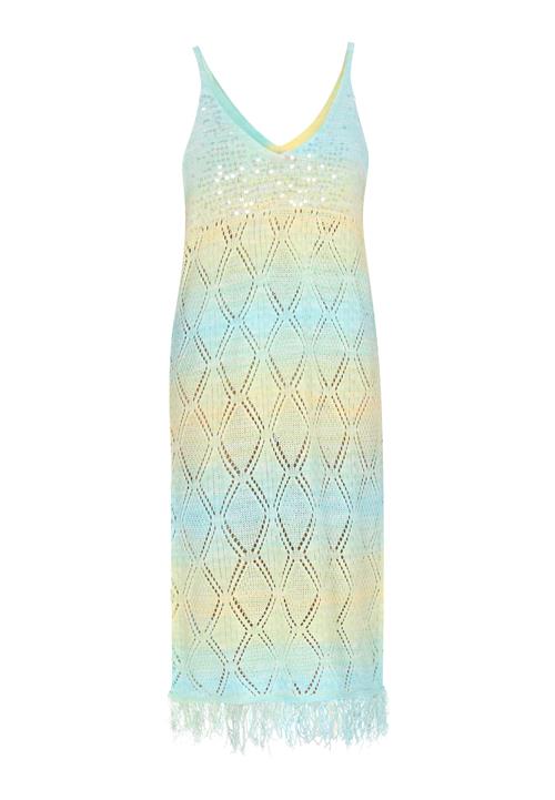IZIA Strandkjole  aqua / lysegul