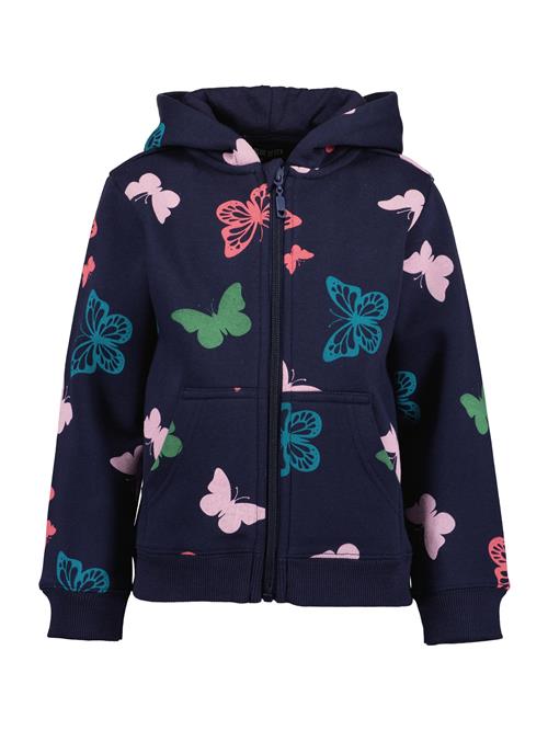 BLUE SEVEN Sweatjakke  natblå / cyanblå / grøn / gammelrosa