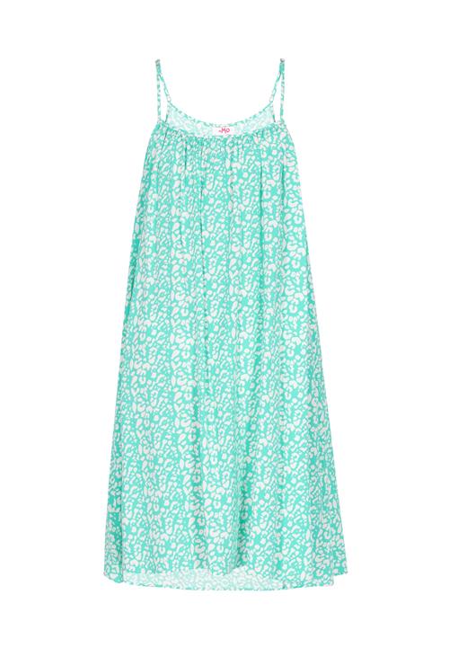 swirly Sommerkjole 'Spring Summer'  turkis / hvid
