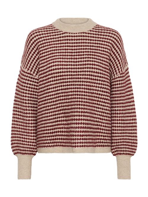 Kaffe Pullover 'KAEllery'  taupe / vinrød