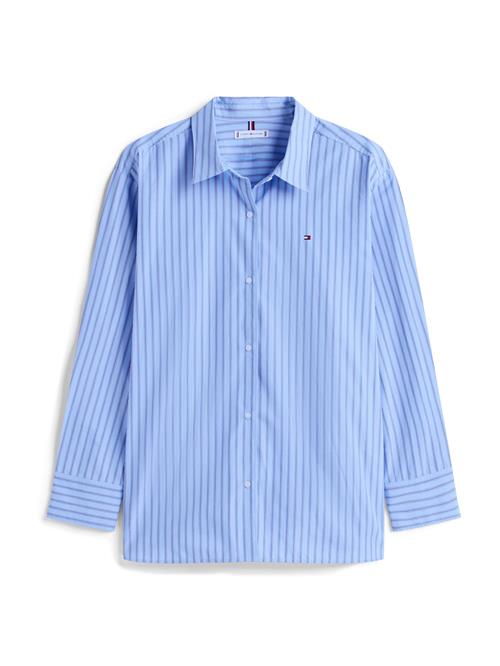 TOMMY HILFIGER Bluse 'Ess'  blå / lyseblå / lys rød / hvid