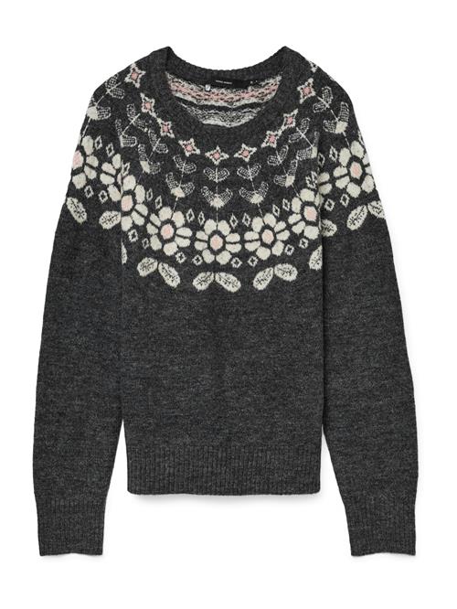 VERO MODA Pullover 'VMSIMONE'  mørkegrå / lyserød / hvid