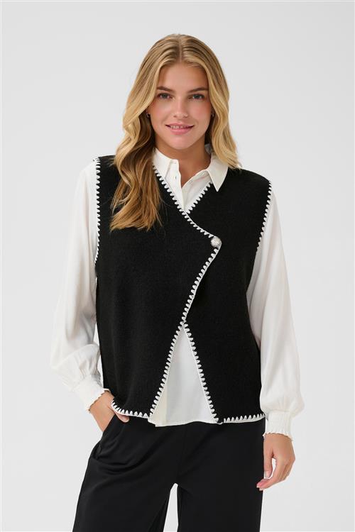 Cream Vest 'Timmie'  sort / hvid