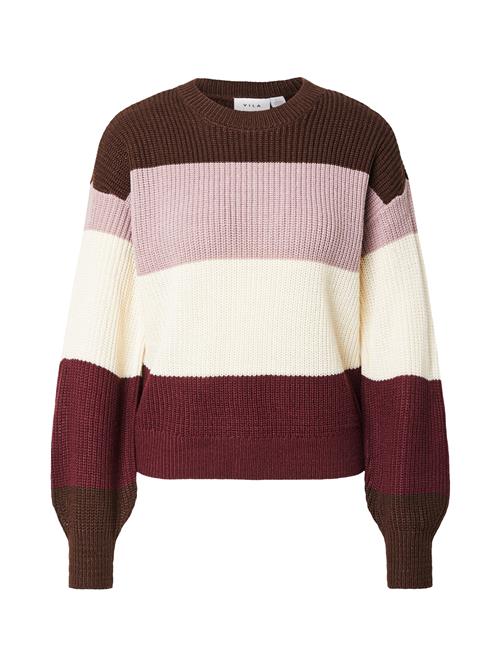 VILA Pullover 'VISEJA'  creme / brun / lysviolet / vinrød