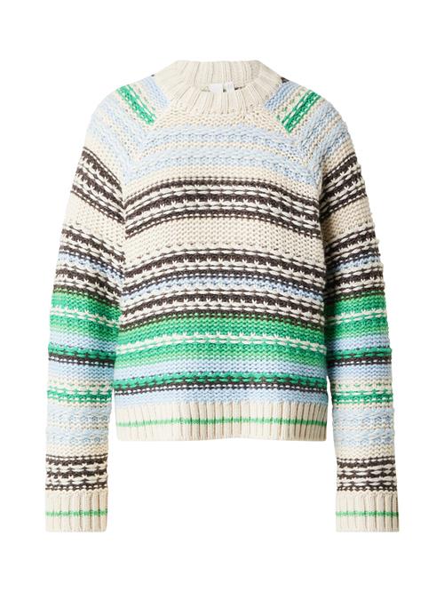 YAS Pullover 'YASBIBI'  ecru / lyseblå / antracit / grøn