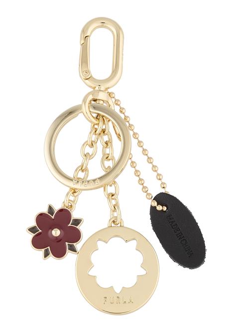 FURLA Nøglering  guld / vinrød / sort