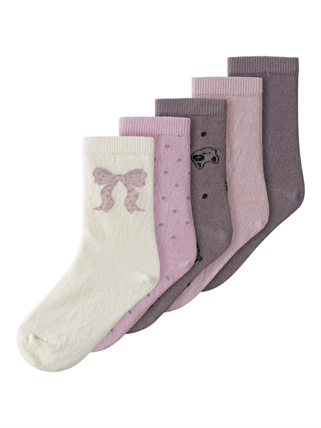 Se NAME IT 5-Pak Strømper Vinni Cloud Dancer Bow hos SmartKidz