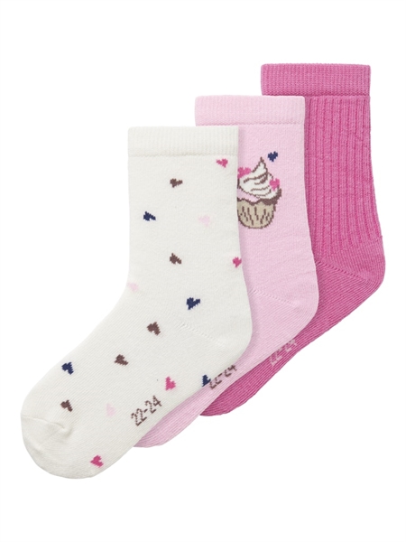 Se NAME IT 3-Pak Strømper Nala Peppercorn Sweetdreams Cloud Dancer hos SmartKidz