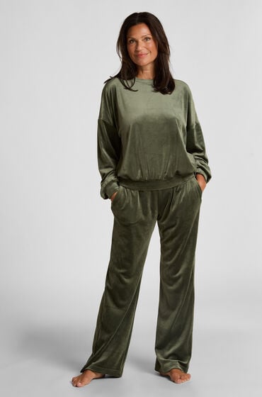 Hunkemöller Petite Pyjamasbukser velour Grøn