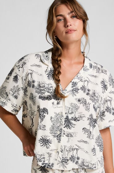 Hunkemöller Vævet jakke med korte ærmer Hvid