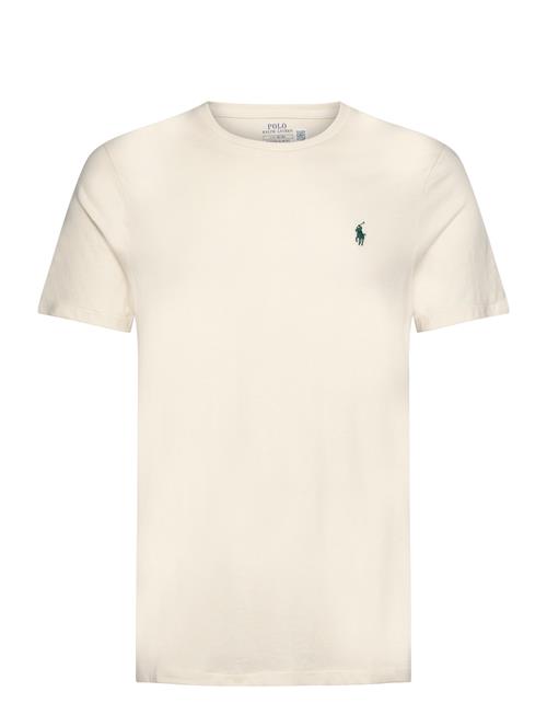 Custom Slim Fit Jersey Crewneck T-Shirt Polo Ralph Lauren Cream