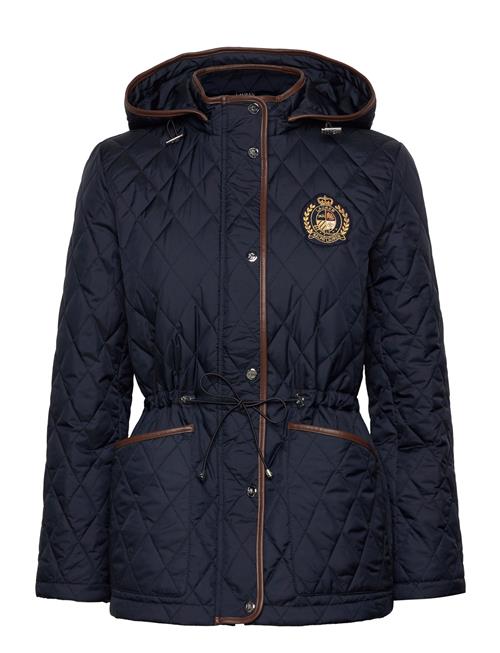 Crest-Patch Quilted Hooded Jacket Lauren Ralph Lauren Navy
