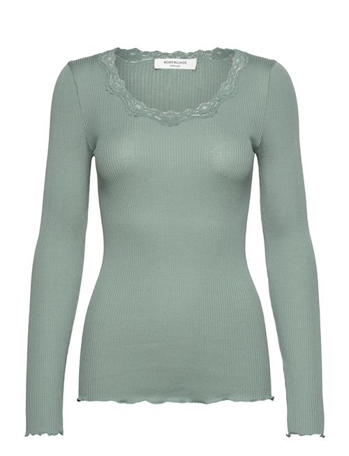 Rwbabette Ls U-Neck Lace T-Shirt Rosemunde Green