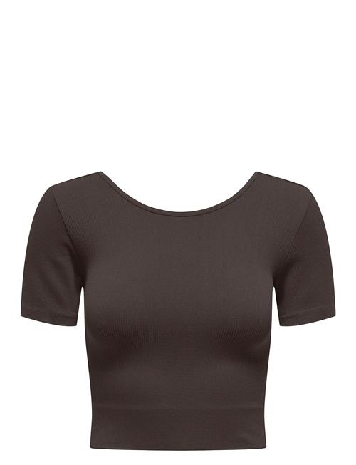 Onpjaia Life Ss 2-Way Crop Seam Top Noos Only Play Brown