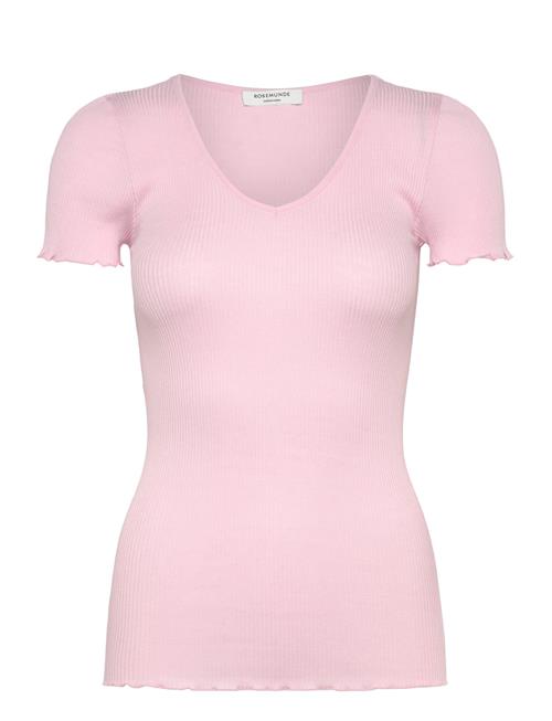 Rwbeatha Ss V-Neck T-Shirt Rosemunde Pink