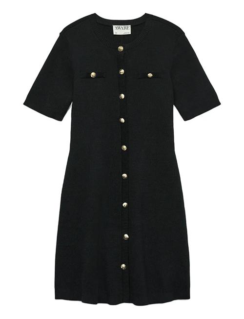 Awpicco 2/4 O-Neck Short Knit Dress Vero Moda Black