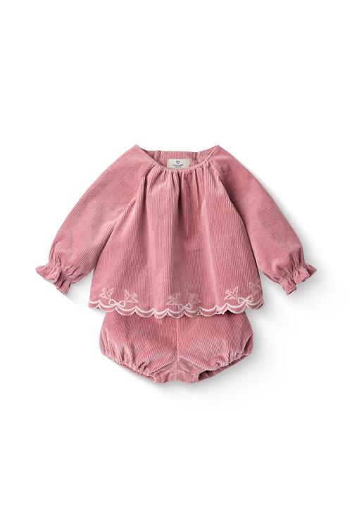 Copenhagen Colors Corduroy Baby Set W. Emb. Rose Rose 68 cm  Lyserød  68 cm  kvinde