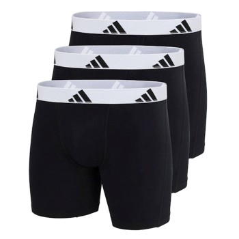 adidas 3P Active Flex Cotton Boxer Brief Sort/Hvid bomuld Large Herre