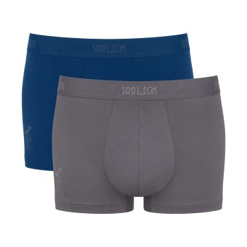 Sloggi 2P SLG Base Trunk Marineblå/Grå bomuld Medium Herre