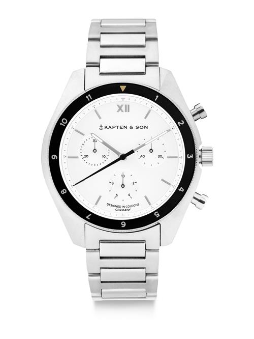 Kapten & Son Analogt ur 'Rise Silver Steel'  sølv / hvid