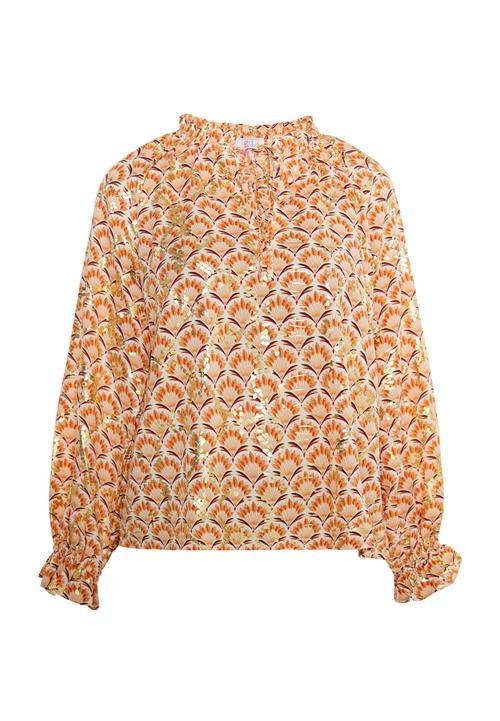 IZIA Bluse  brun / gul / guld / orange / offwhite