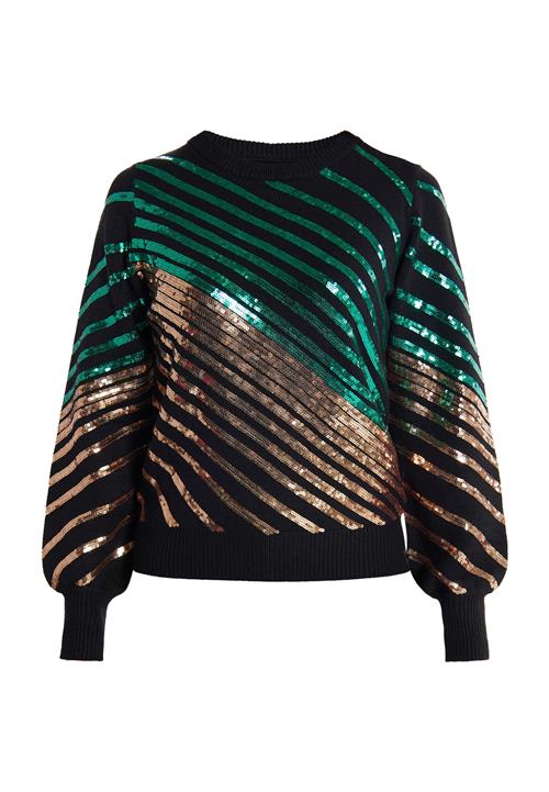 faina Pullover 'Ikita'  guld / grøn / sort