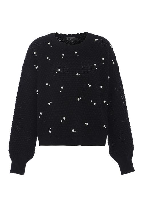 faina Pullover  sort / perlehvid