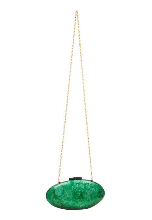 faina Clutch  guld / grøn / jade