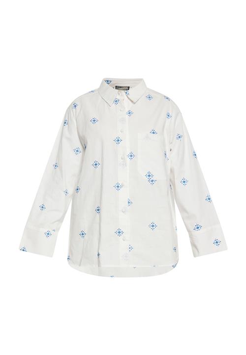 DreiMaster Vintage Bluse  azur / uldhvid
