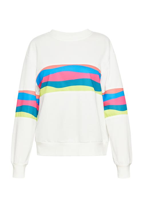 swirly Sweatshirt  himmelblå / gul / pink / hvid