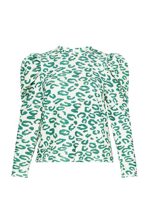 FELIPA Bluse 'Fashion Look'  turkis / mørkegrøn / offwhite