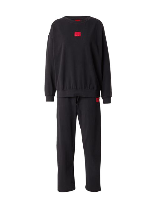 HUGO Pyjamas  rød / sort