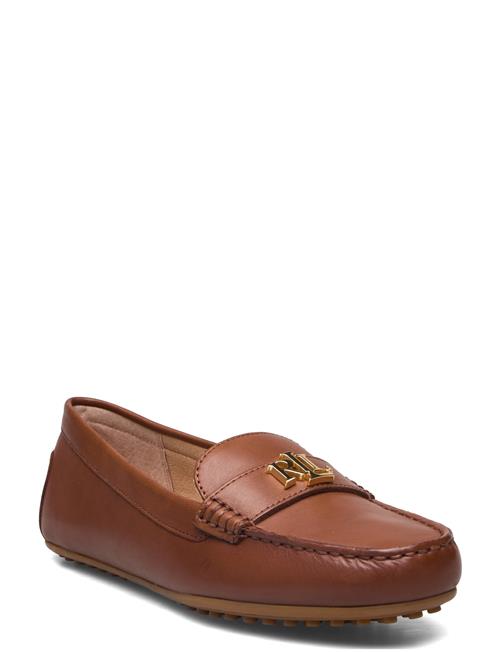 Barnsbury Burnished Leather Driver Lauren Ralph Lauren Brown