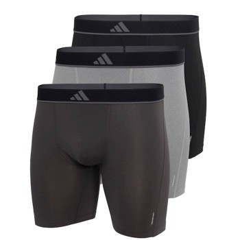 adidas 3P Active Micro Flex Boxer Brief Sort/Grå polyester X-Large Herre