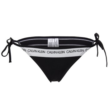 Calvin Klein CK Logo String Side Tie Bikini Sort X-Small Dame