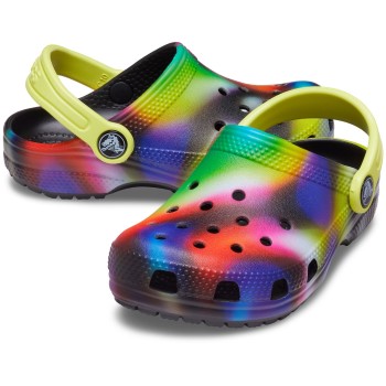 Crocs Classic Solarized Clog Toddler Sort mønstret US C6 (EU 22-23) Barn