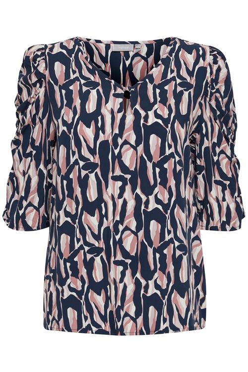 Fransa Bluse 'Freskylie'  navy / pastellilla / hvid