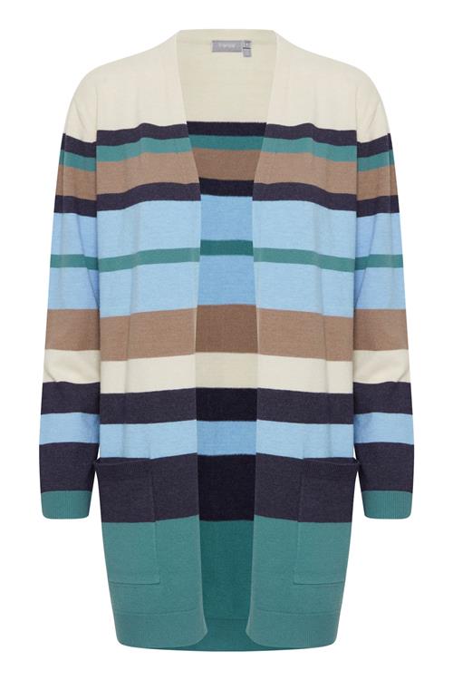 Fransa Cardigan 'Melani'  beige / dueblå / lyseblå / jade