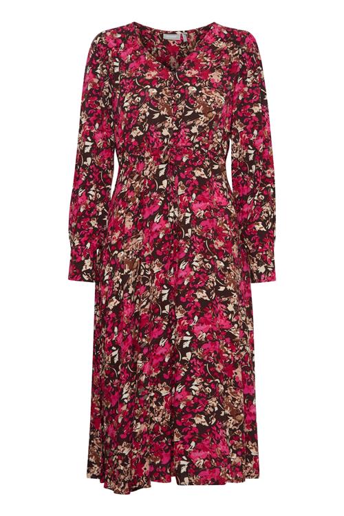 Fransa Kjole 'Kiki Dr 2'  ecru / sand / mørkebrun / fuchsia