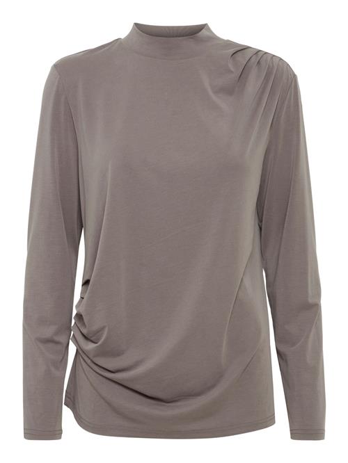 PULZ Jeans Shirts 'Lippa'  mudderfarvet